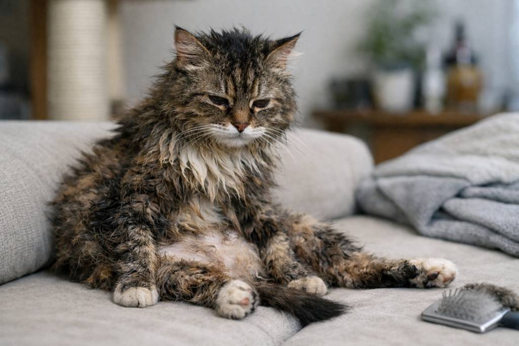 Chat qui ne se lave plus : causes médicales ou psychologiques et solutions pour l’aider