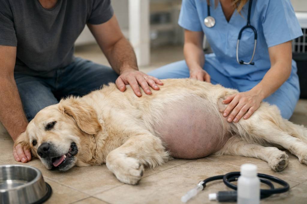 Mon chien a le ventre dur et gonflé : urgences possibles et démarches à suivre immédiatement