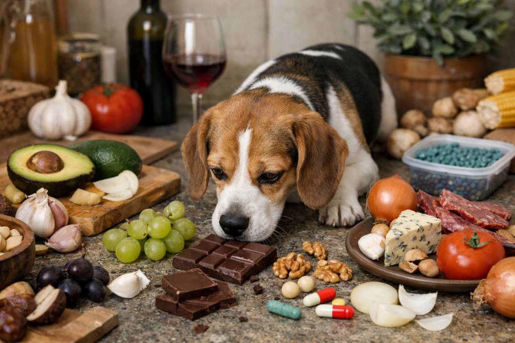 Aliment interdit aux chiens : la liste complète des dangers dans la cuisine et au jardin