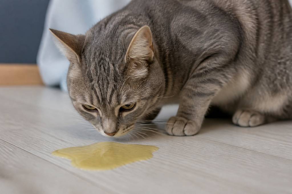 Chat vomi jaune : causes possibles et solutions pour agir